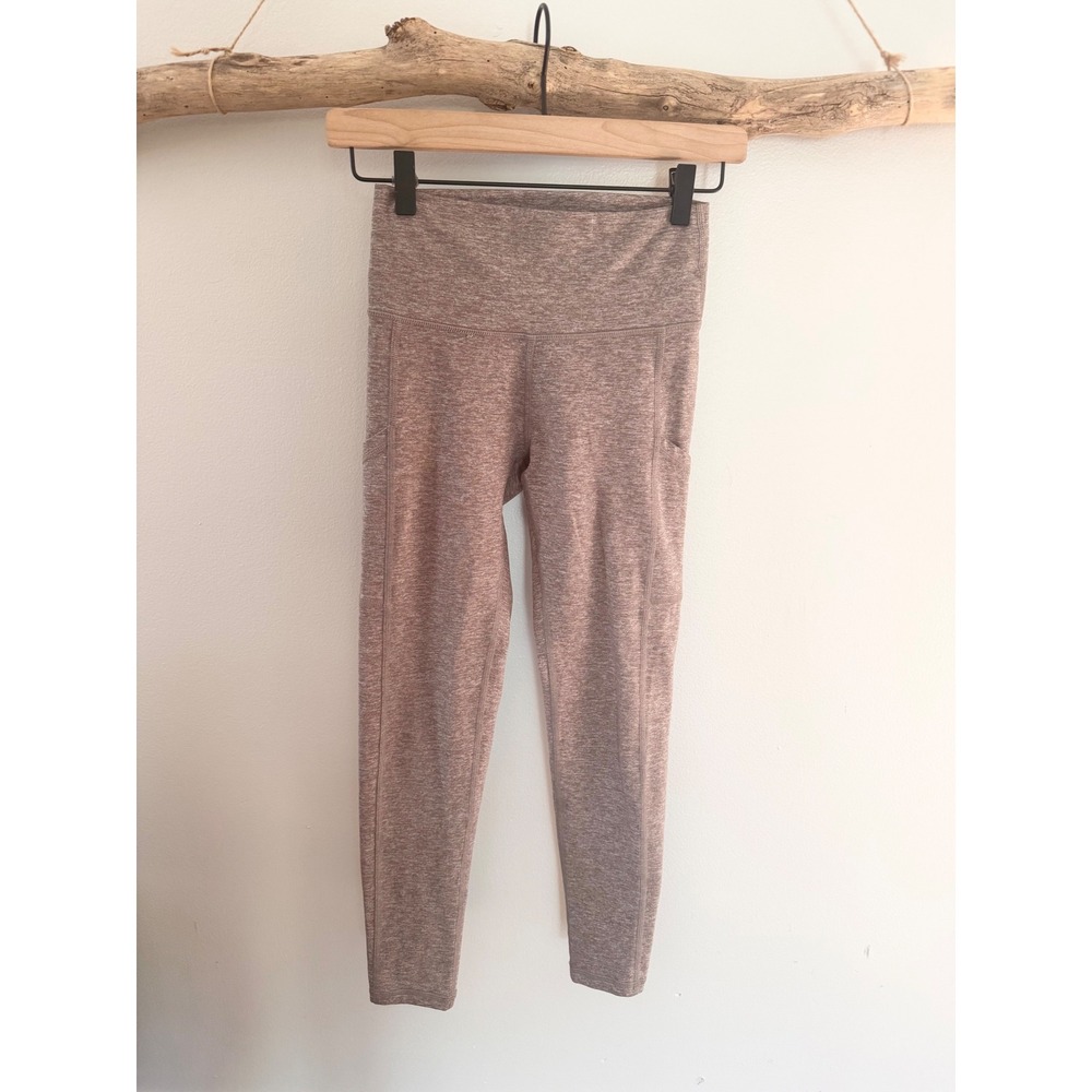 Aerie Offline High Waisted Heathered Mauve Athletic Leggings with Pockets Womens